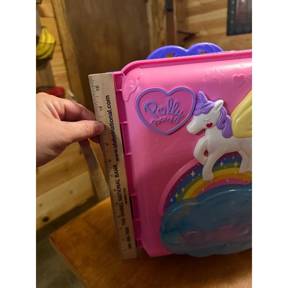 Polly Pocket Rainbow Funland Theme Park Backpack Playset Unicorn Carnival Toy